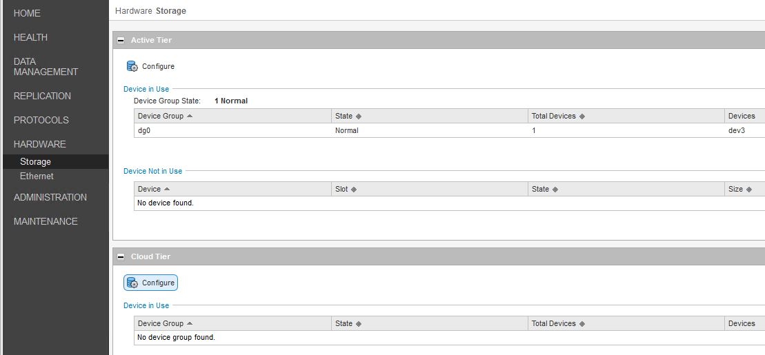 Configuração de armazenamento do Data Domain