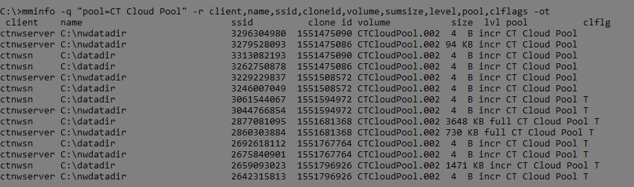 Savesets do mminfo Cloud Tier