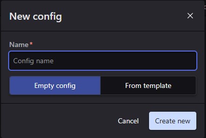 Cliquez sur Create new