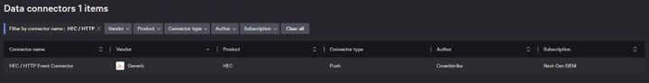 Clique em HEC/HTTP Event Connector