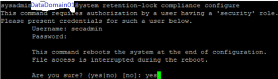 system retention-lock compliance configure
