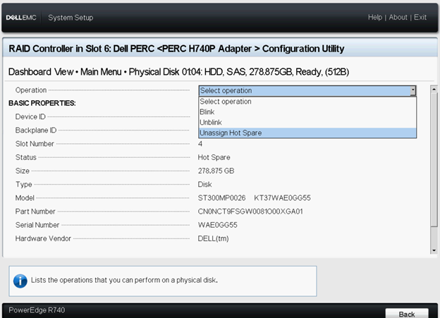 Annullamento dell'assegnazione hotspare