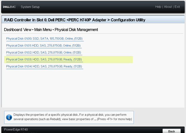 ディスクの選択