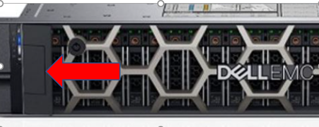 非 OEM 的 R740XD 挡板上的释放按钮