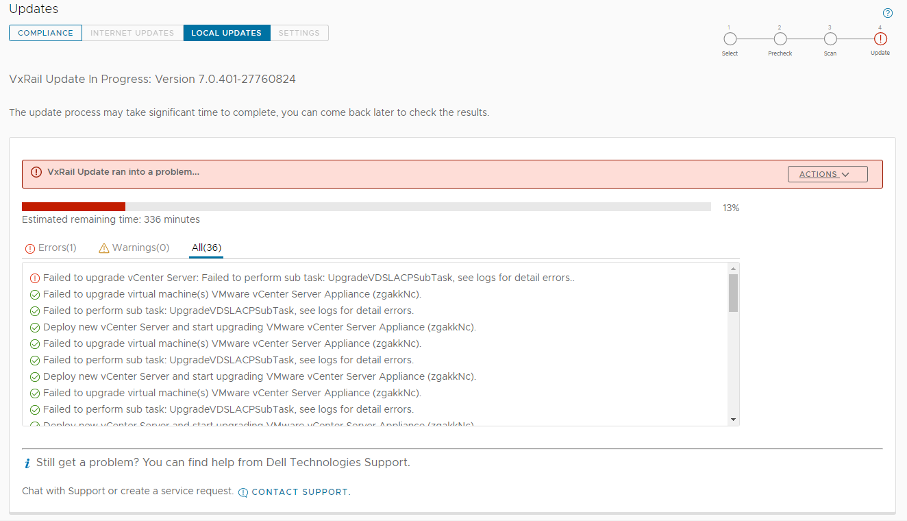 更新資訊的螢幕擷取畫面