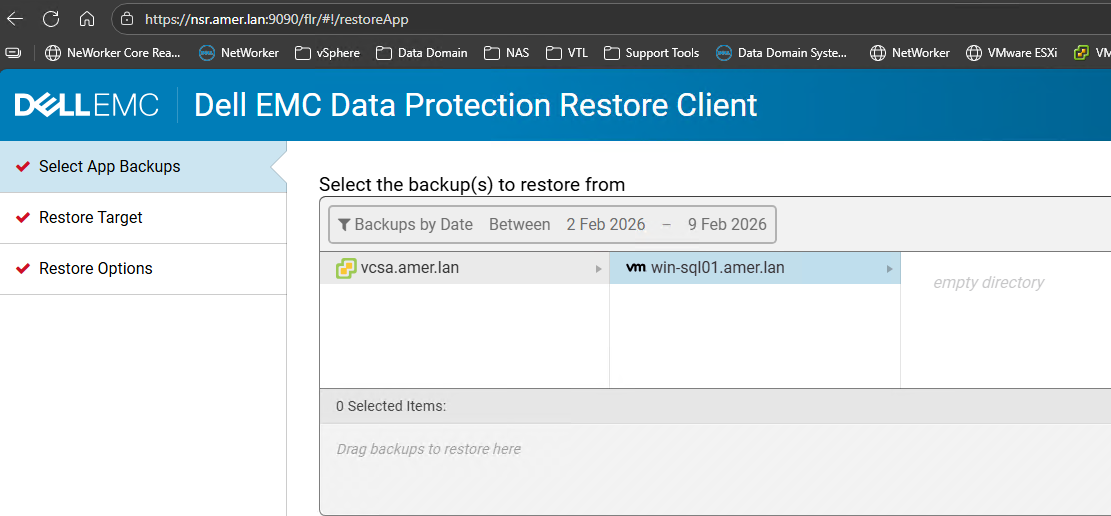 DPRC zeigt keine Backups an