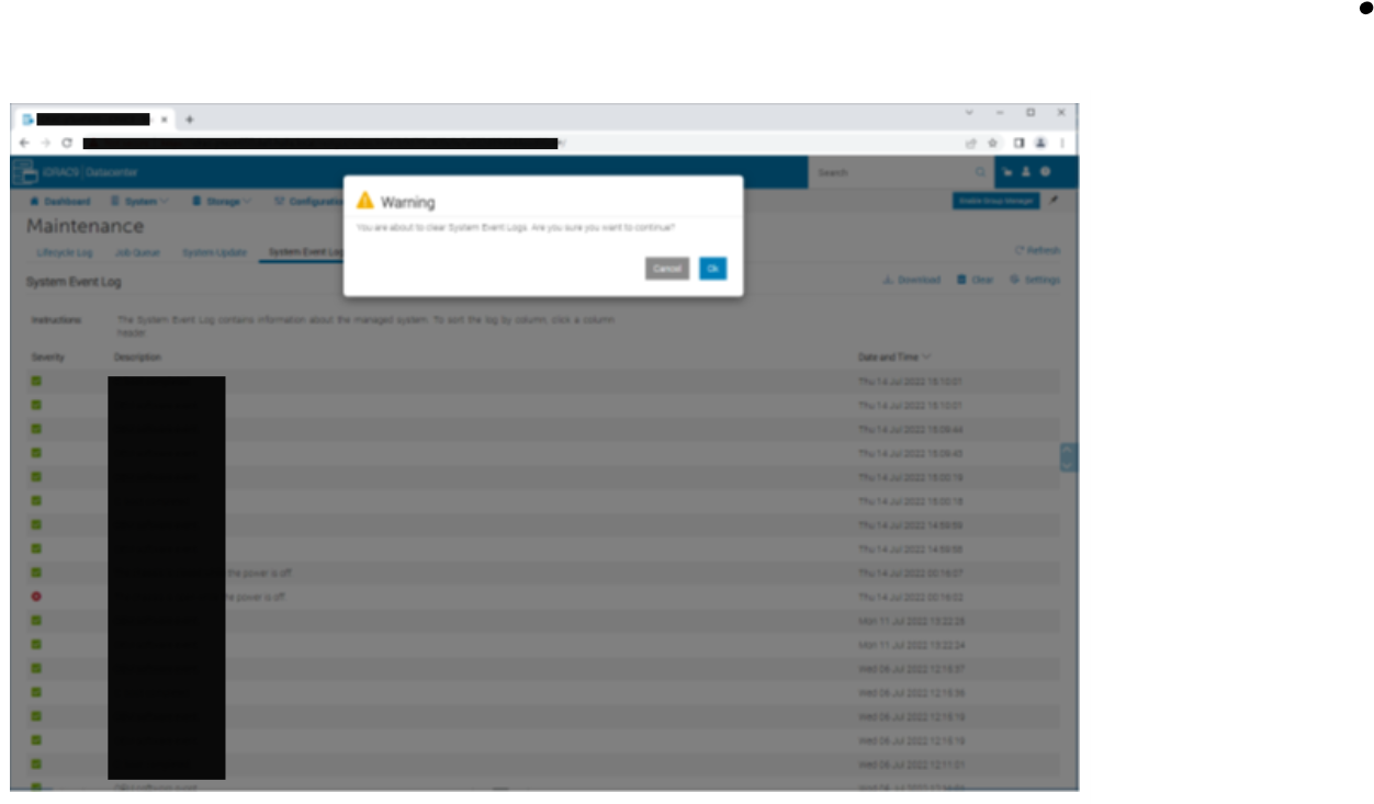 Cliccare su Yes per cancellare SEL
