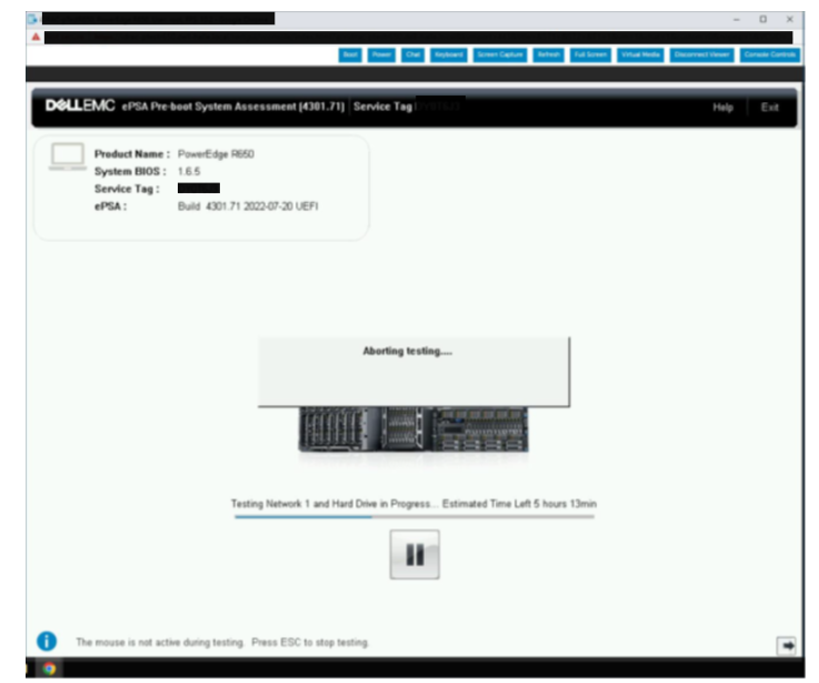 Presione ESC para detener el diagnóstico