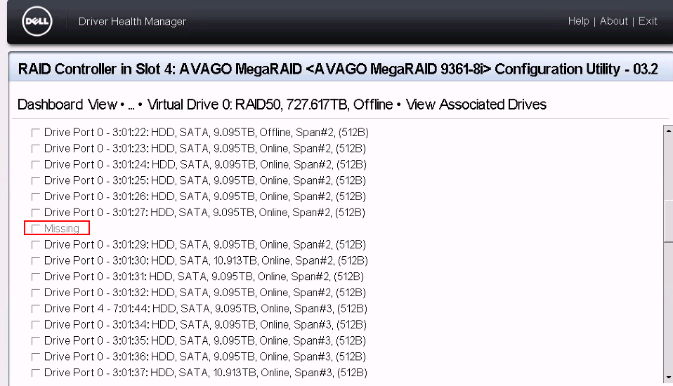 磁碟機連接埠 0 - 3：01：28 遺失
