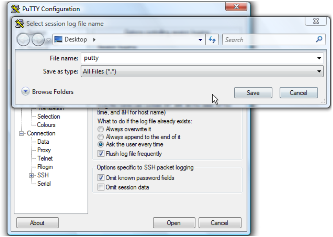 Desktop ist ausgewählt