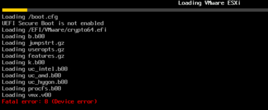 ESXi 致命错误 8