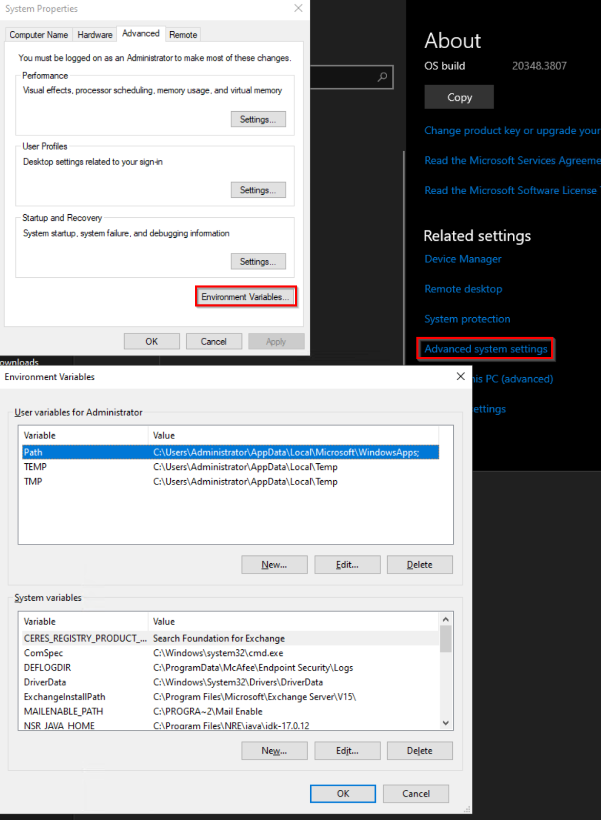 Variáveis do Windows
