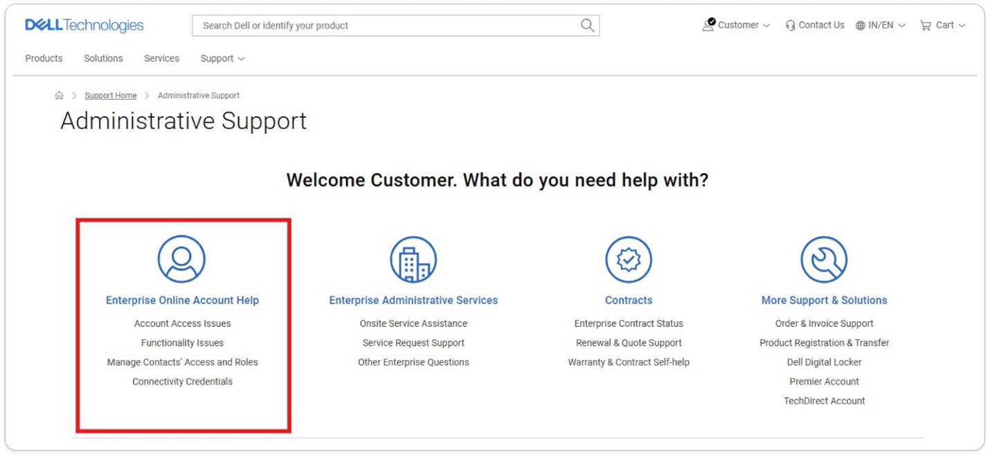 Aide du compte en ligne d’entreprise