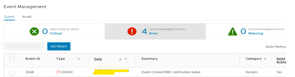 Skjermbilde for hendelsesadministrasjon