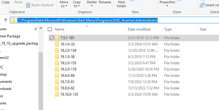 Installazioni precedenti di Avamar Administrator
