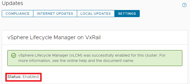 有効化されたvLCMのスクリーンショット