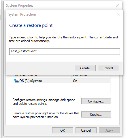Creación de instantáneas de VSS