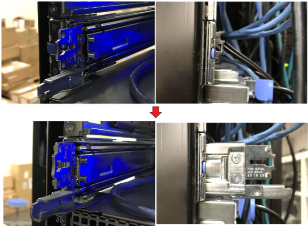 Entfernen Sie die CMA-Montagehalterung/Teile vom Schienenbefestigungspunkt