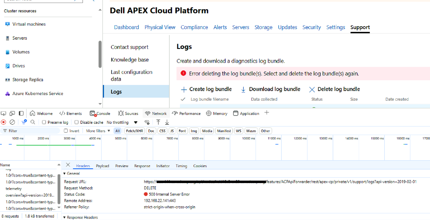 Dell APEX Cloud Platform para Microsoft Azure: No se puede eliminar el ...
