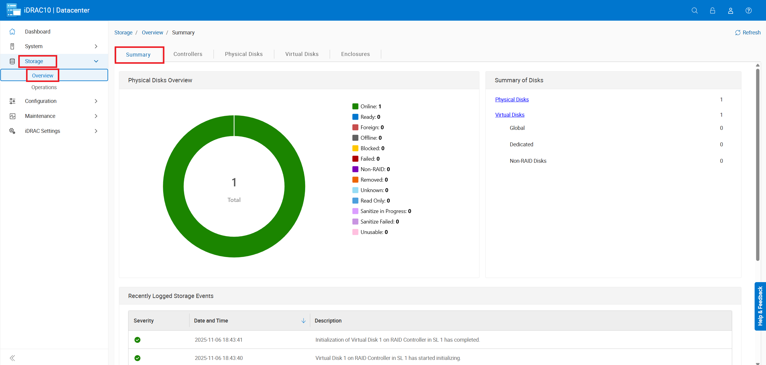 Resumen de almacenamiento