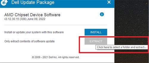 Selecione Extrair e salve o pacote no computador