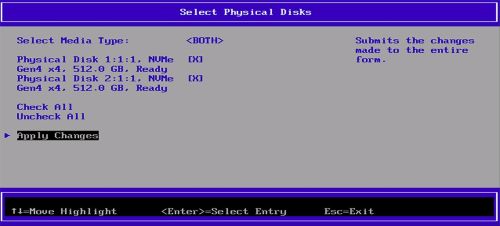 Selecione Apply Changes para salvar as configurações