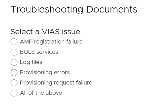 Alternativer for VIAS-utgave