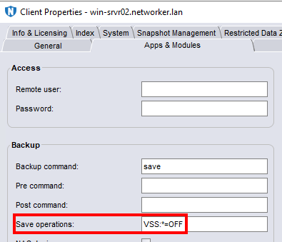 Ejemplo de configuración de VSS OFF