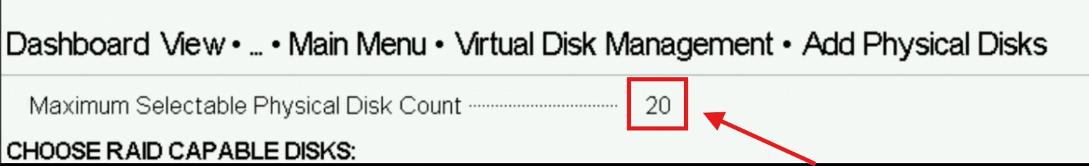 螢幕擷取畫面顯示新增實體磁碟 20