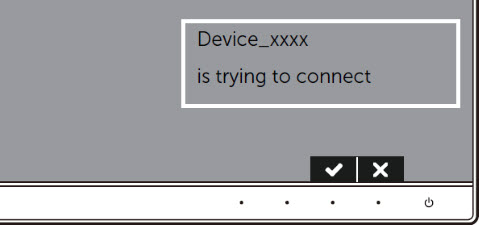 Bestätigungsbildschirm für die Kopplung auf dem Dell Wireless-Monitor