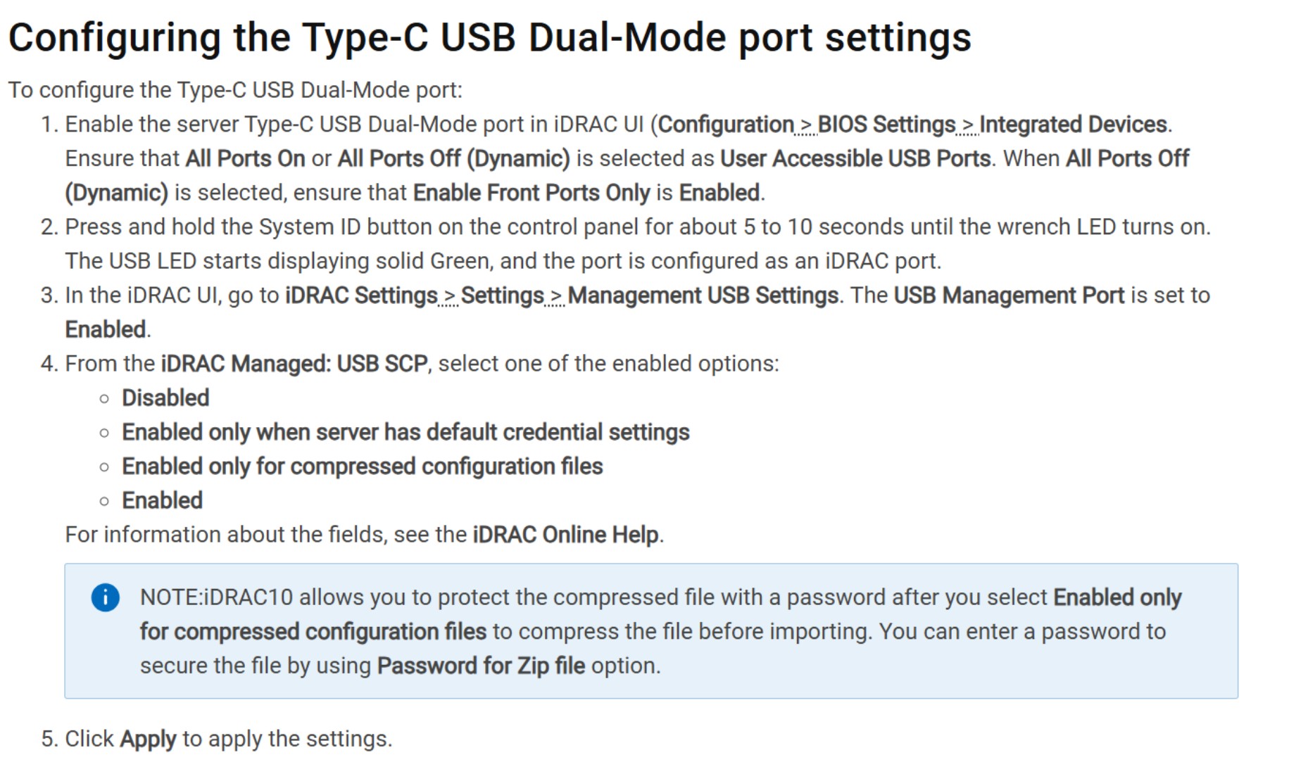 exercer a partir da documentação do iDRAC Direct