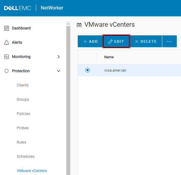 Een VMware vCenter bewerken vanuit NWUI.