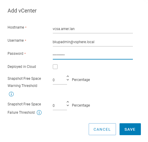 Aggiunta di un vCenter a NetWorker da NWUI. Aggiunta di un vCenter a NetWorker da NWUI.