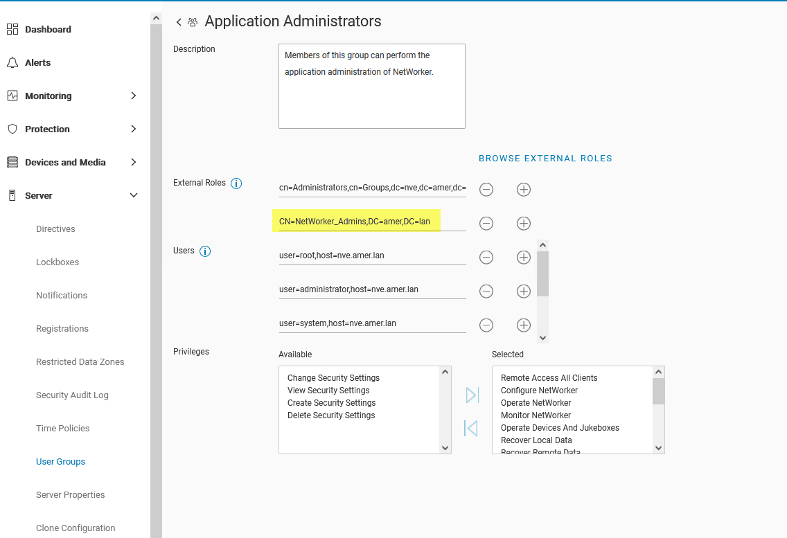 ［Application Administrator］の編集