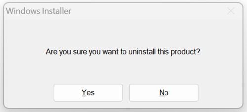 Click No if prompted to uninstall