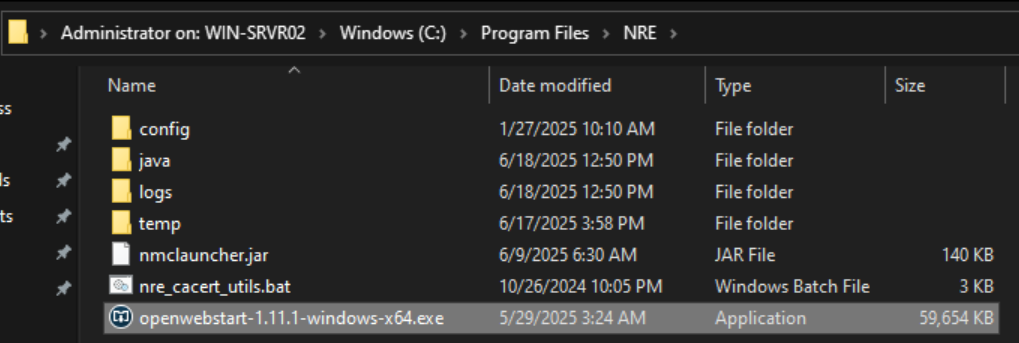 NRE openwebstart