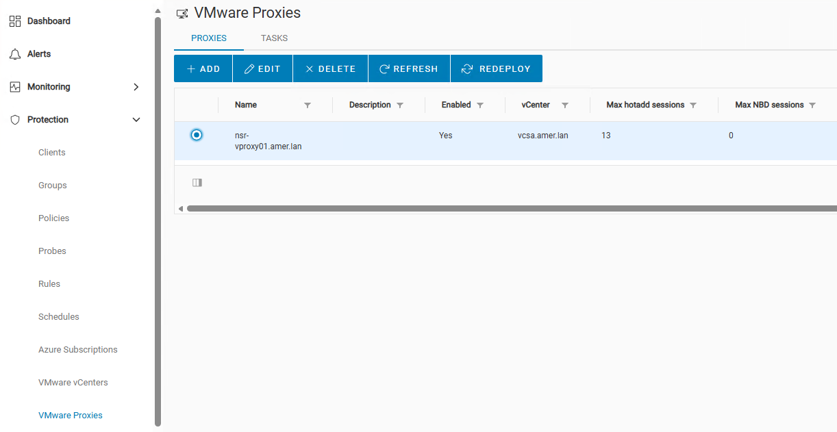Configurations de session vProxy