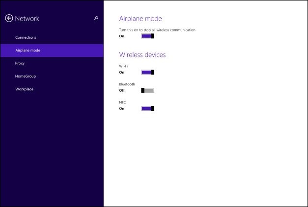 posunutím posuvníku NFC jej vypněte/zapněte