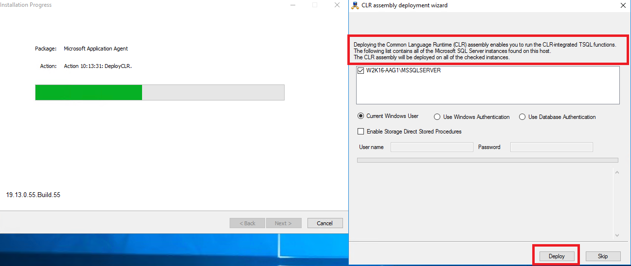 Select if Common Languare Runtime (CLR) is to be insalled