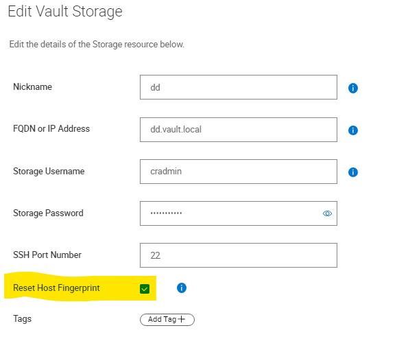 Reset Host Fingerprint