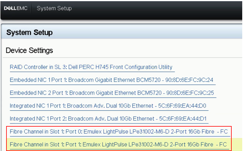 device settings, system setup