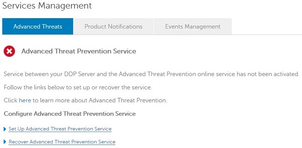 Advanced Threat Prevention Service instellen