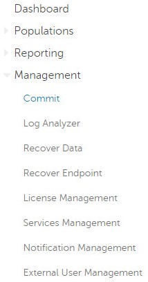 Management en commit-menu