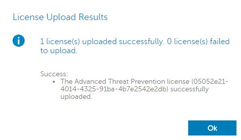 Eksempel på resultater for lisensopplasting