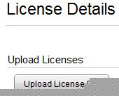 Knappen Ladda upp licensfil
