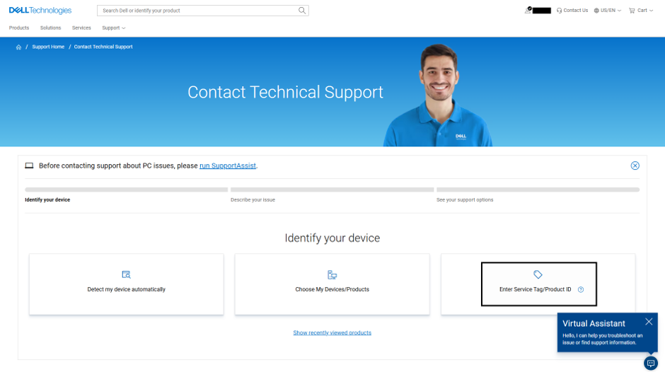 Enter Service Tag