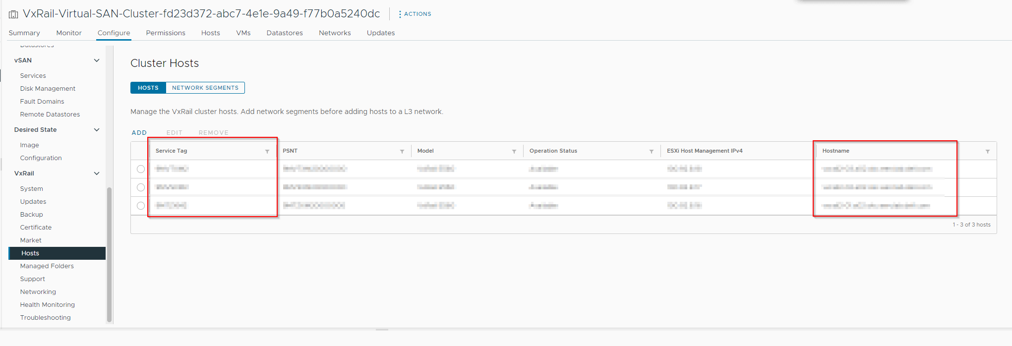 Screenshot of host serials in plugin