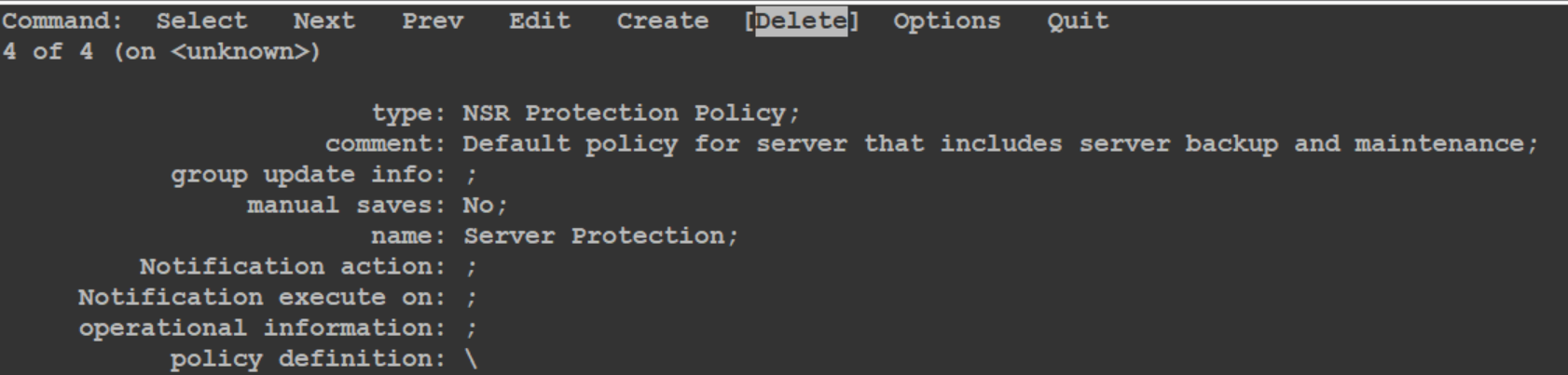 Deleting Server Protection