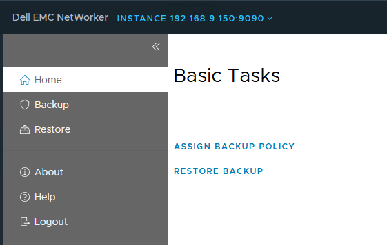 vSphere plugin screen after logging in