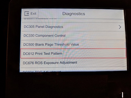 Impression d’un contrôle de contamination et d’une palette de toner sur ...